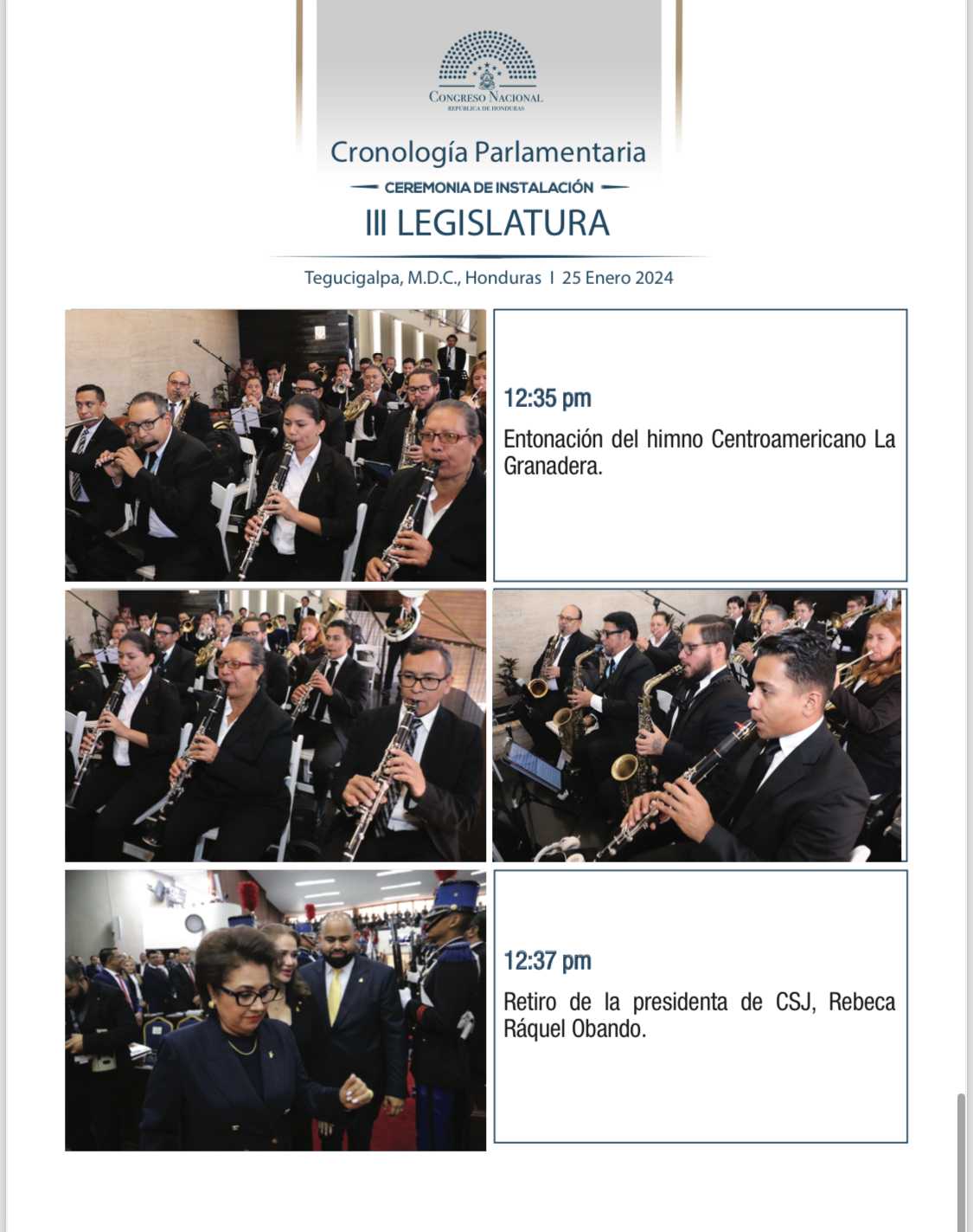 Cronología Parlamentaria Instalación III Legislatura 